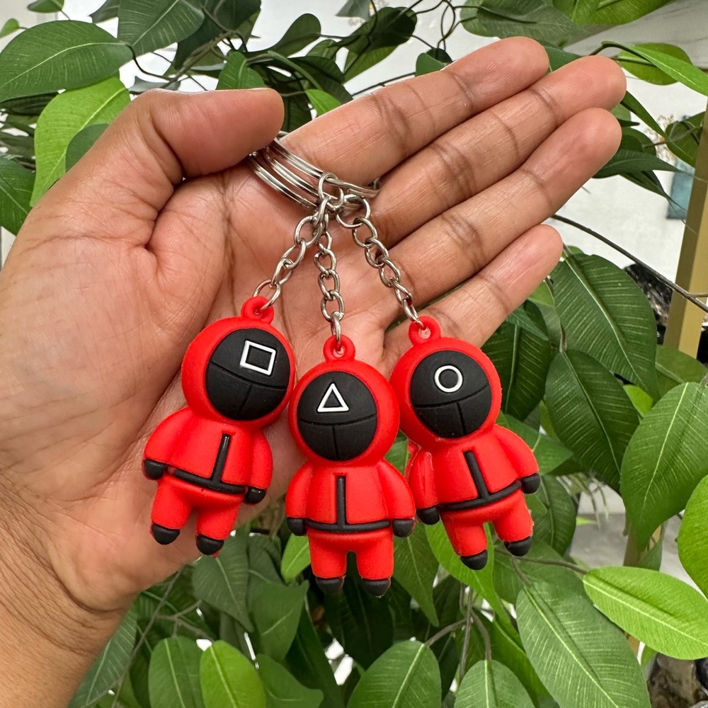 Cute Square, Triangle and Circle Keychain